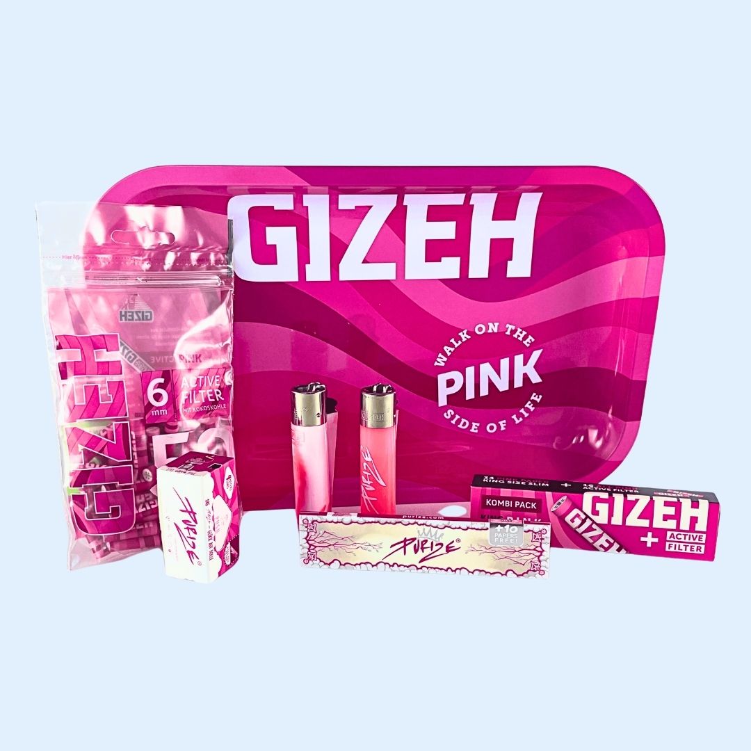 Kompletter Überblick des All Pink Bundles mit Zubehör im harmonischen Rosa-Look