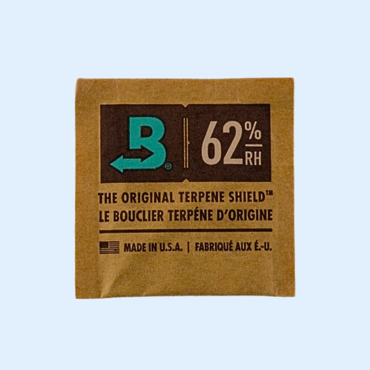 BOVEDA Hygro-Pack 62 % Size 4 – Vorderseite des Feuchtigkeitsreglers für Kräuter