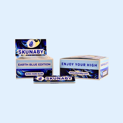 „Inhalt der Skunaby EarthBlueEdition 40x Box – 32 Blättchen pro Packung“
